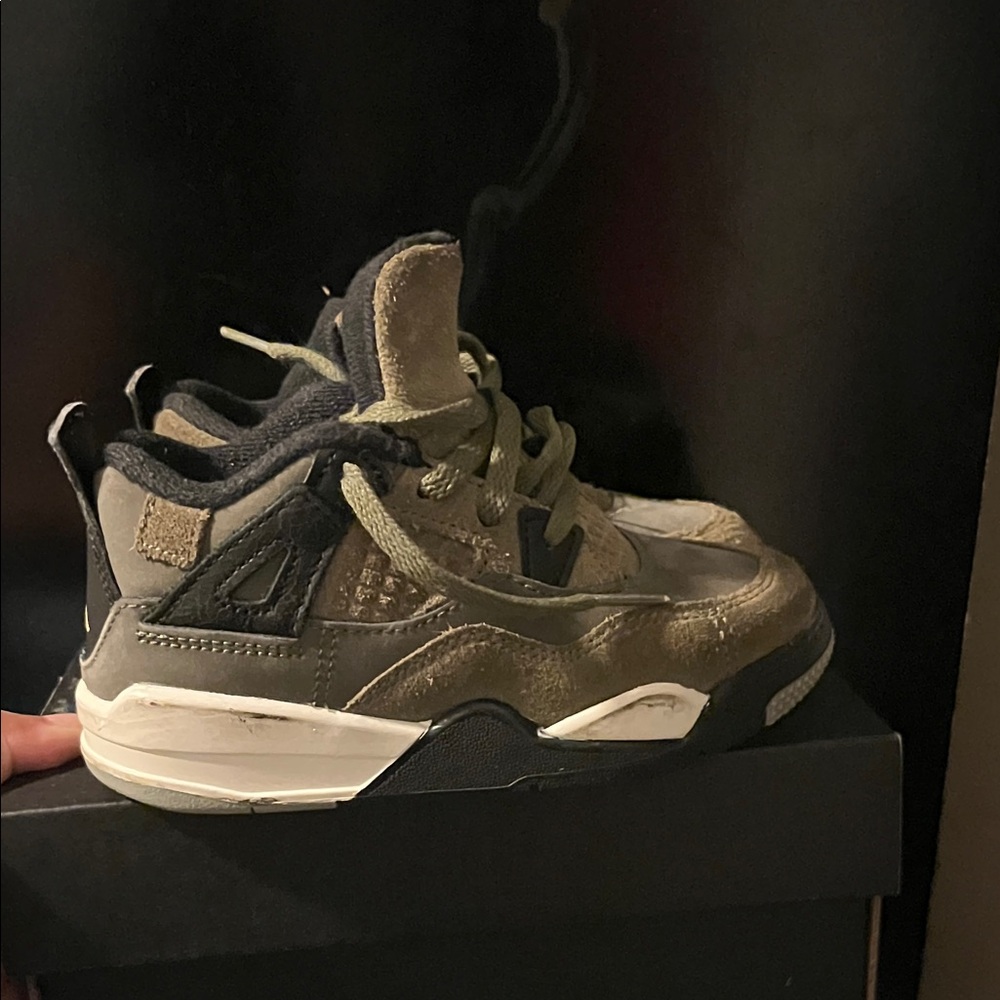 Jordan Kids Olive and Black Sneakers